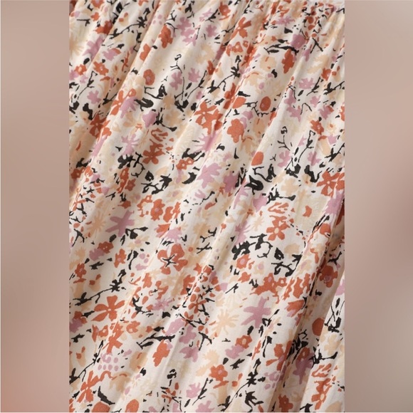 Free People Pretty Daze Ivory Floral Print Two-Piece Dress Crop Top /Skirt Set - Picture 8 of 11